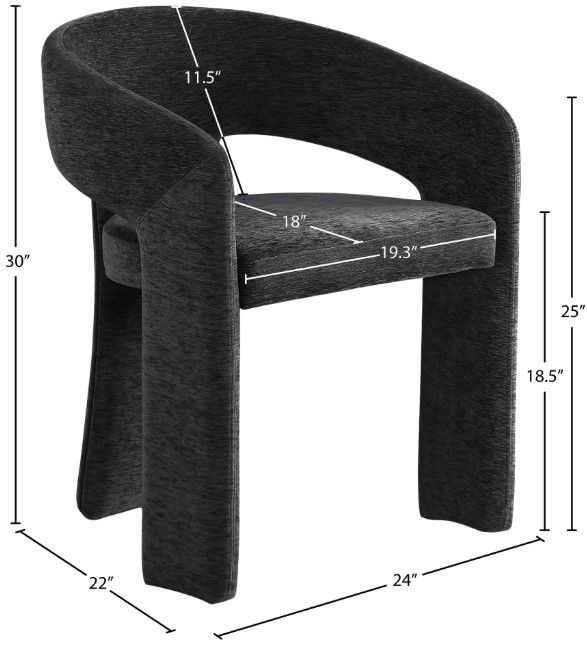 Meridian Furniture Rendition Black Upholstered Dining Chair-2
