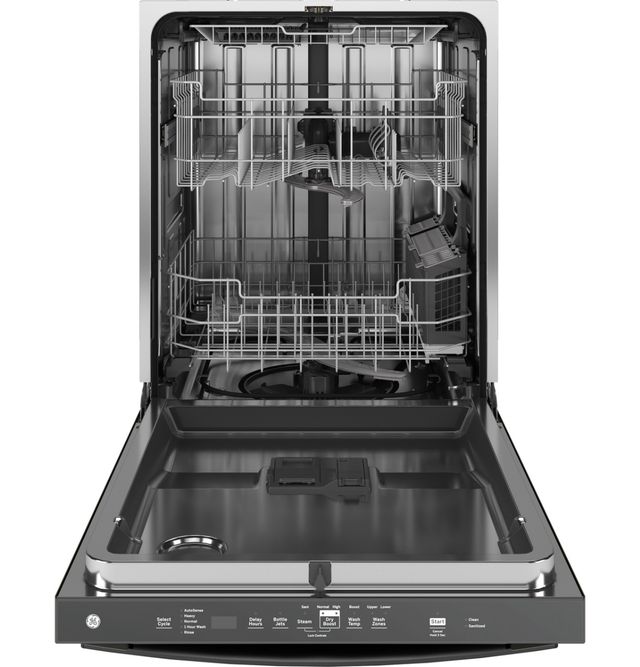 GE® ENERGY STAR® 24" Black Top Control Built-In Dishwasher with Sanitize Cycle-2
