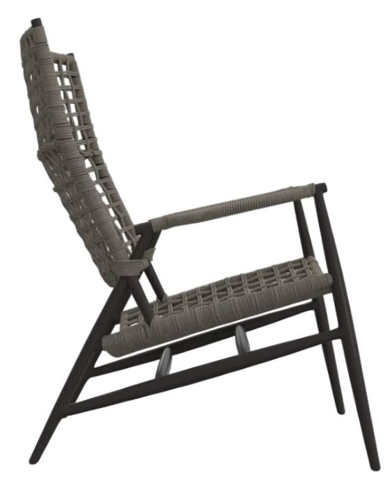 Sunset West Grigio Graphite/Stone Gray Metal/Natural Fibers Outdoor High Back Accent Chair-2