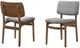 Armen Living Lima 2-Piece Gray/Walnut Dining Side Chair Set-0
