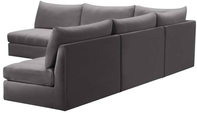 Meridian Furniture Jacob 5-Piece Grey Velvet Modular Sectional Set-2