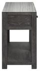Magnussen Home® Plum Creek Ravenwood Black Sofa Table with Marble Top-3