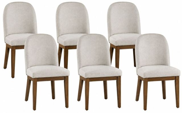 New Classic® Home Furnishings Phoenix 6-Piece Chestnut/Light Gray Dining Chair Set-0