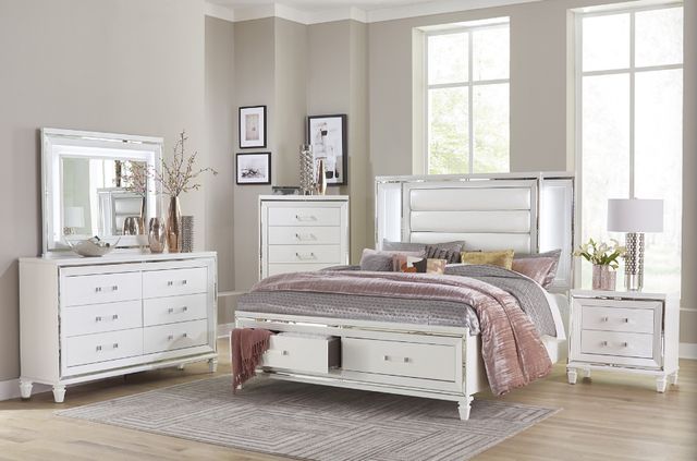 Homelegance® Tamsin White Metallic Nightstand-1