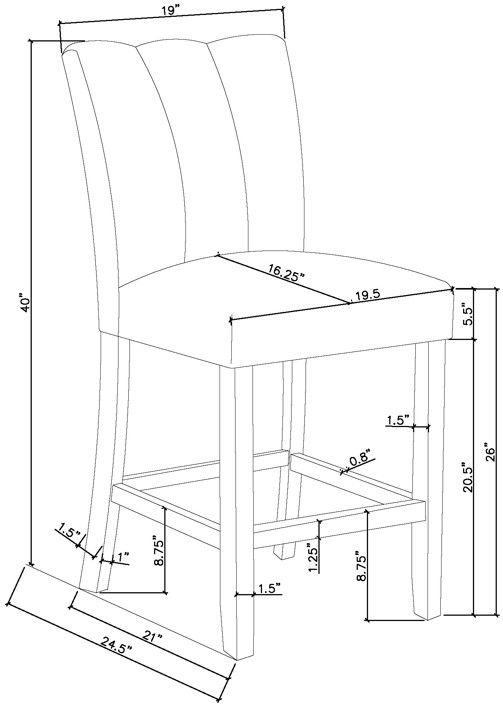 Crown Mark Vega Black/Mocha Counter Dining Side Chair-2