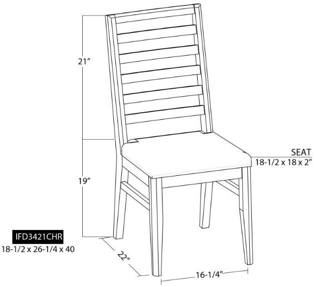 International Furniture Direct Walnut Brown Reddish Brown Side Chair-3