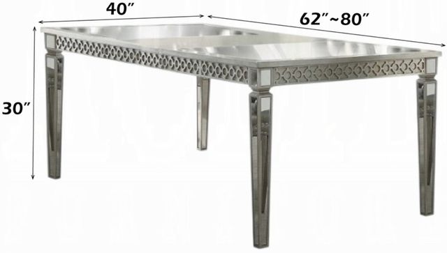ACME Furniture Kacela Mirrored Dining Table with Champagne Frame-2
