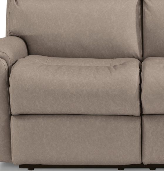 Flexsteel® Rio Gray Flint Power Reclining Loveseat with Power Headrests-1