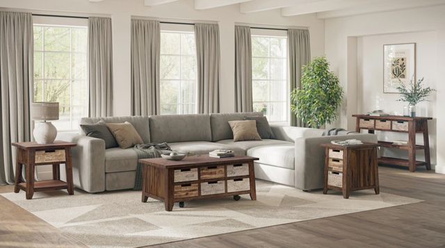 Jofran Inc. Painted Canyon Brown Box Coffee Table-1