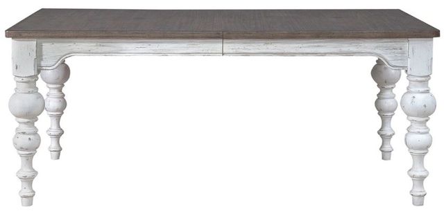 Liberty Furniture River Place Tobacco Rectangular Dining Table with Riverstone White Base-3