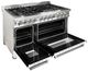 ZLINE 48" Stainless Steel Pro Style Dual Fuel Range with White Matte Door-1