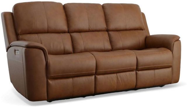 Flexsteel® Henry Caramel Power Reclining Sofa with Power Headrests and Lumbar-0