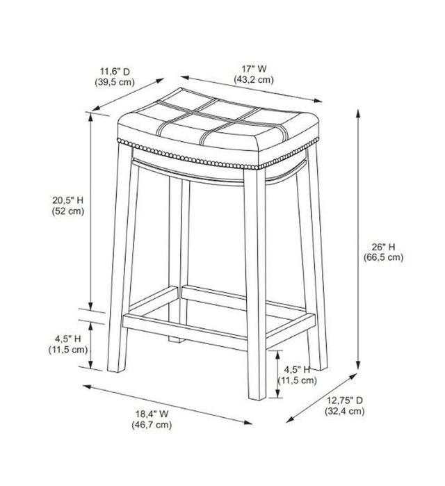 Linon Claridge Brown/Cognac Counter Stool-2