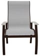 Telescope Casual Belle Isle Abalone/Kona Aluminum/Fabric Outdoor Sling Supreme Arm Chair with Laguna Rustic Polymer Arm Accent-1