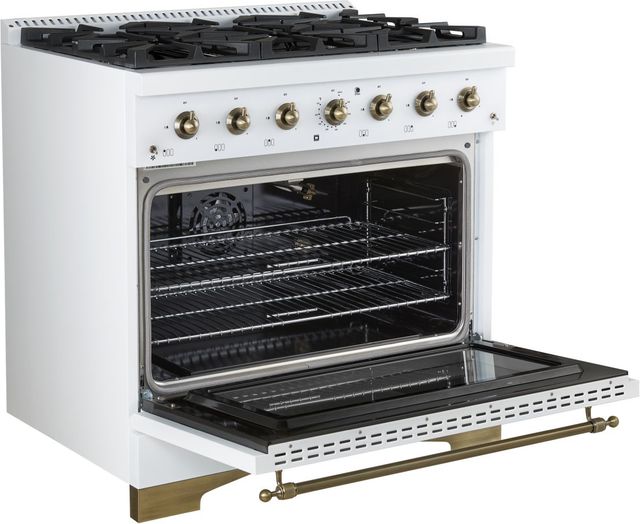 FORNO® Antico Series Alta Qualita 36" White Pro Style Gas Range-1