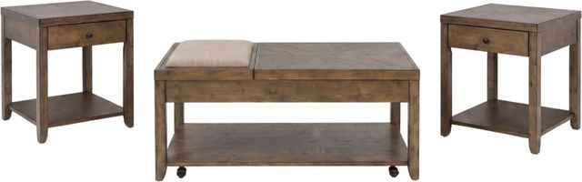 Liberty Furniture Mitchell 3-Piece Nutmeg Table Set-0