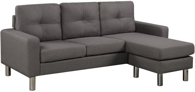 Brassex Inc. Dark Grey Reversible Chaise Sectional-0