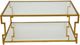 Zeugma Imports Glass Top Rectangular Table with Gold Frame-1