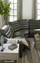Signature Design by Ashley® Center Line 4-Piece Dark Gray Power Reclining L-Shape Sectional-1