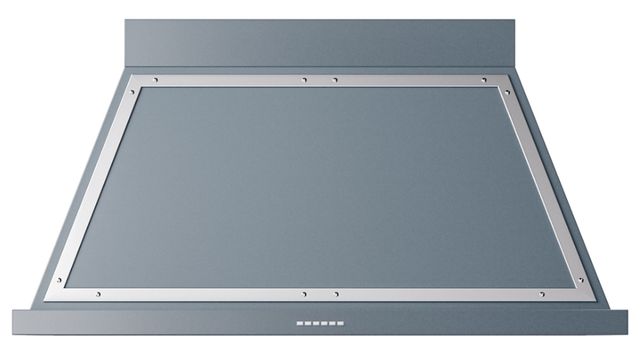 Ilve® Nostalgie II Noblesse 48'' Blue Gray Wall Mounted Range Hood with Chrome Trim-0