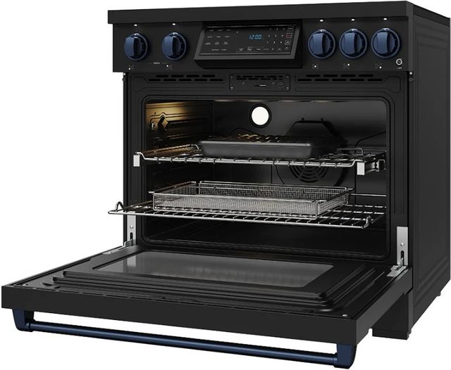 Thor Kitchen® Gordon Ramsay Collection 36" Black Pro Style Induction Range with Tilt Panel Touch Control and Blue Trim-4
