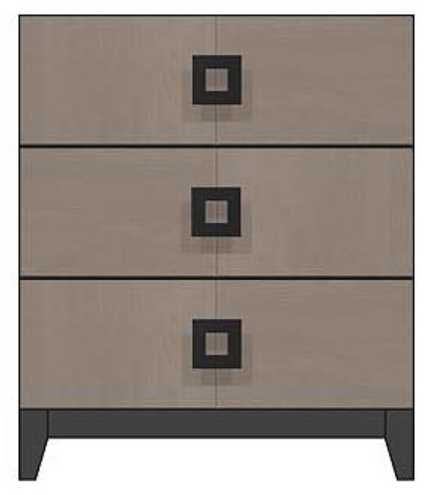 Country View Woodworking Customizable American Modern 28" Square Black 3-Drawer Wood Legs Bedside Chest-0