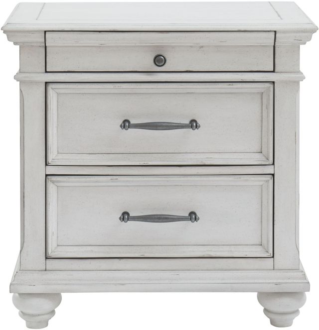 Benchcraft® Kanwyn 4-Piece Whitewash King Bedroom Set-3