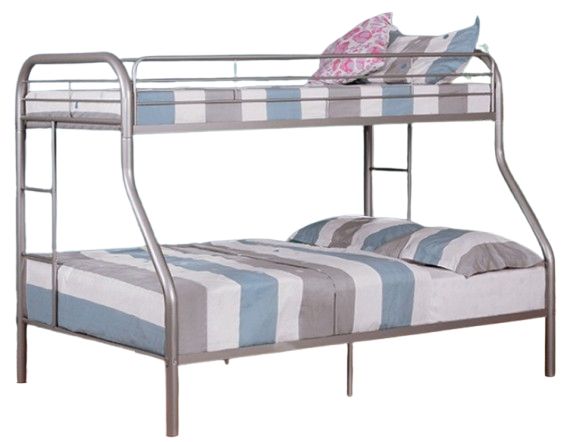 Furniture of America® Finnerty Silver Twin/Full Bunk Bed-0