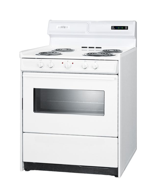 Summit® 30" White Freestanding Electric Range-2