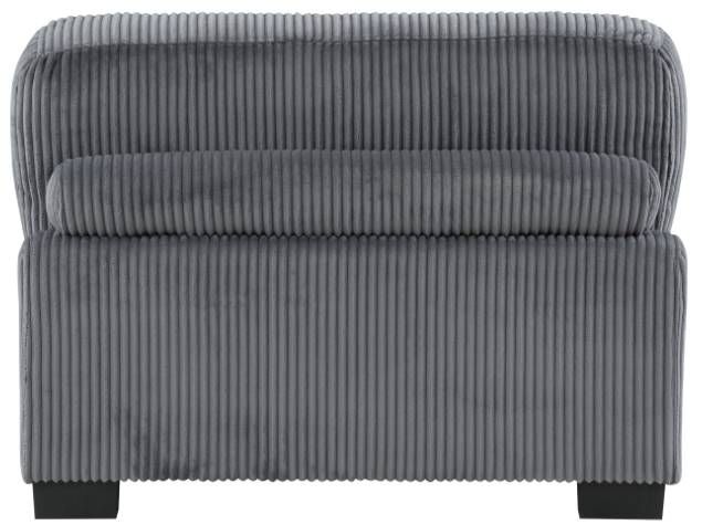 Homelegance® Traverse 2-Piece Plush Gray Corduroy Modular Sectional with Ottoman-3