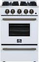 FORNO® Breno Alta Qualita 24" White Freestanding Gas Range-0