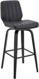 Armen Living Renee Gray/Matte Black Swivel Counter Stool-0