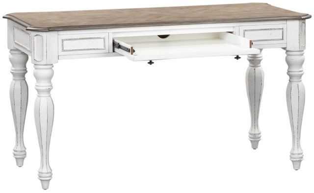 Liberty Furniture Magnolia Manor Antique White/Weathered Bark Lift Top Writing Desk-2