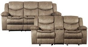 Mazin Furniture Bastrop 2 Piece Light Brown Reclining Sofa & Loveseat Set-0