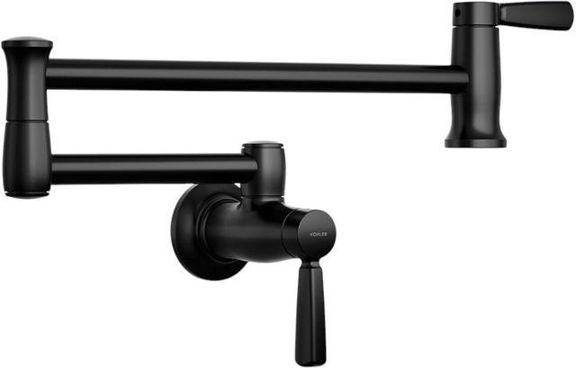 KOHLER® Matte Black Wall-Mount Pot Filler-0