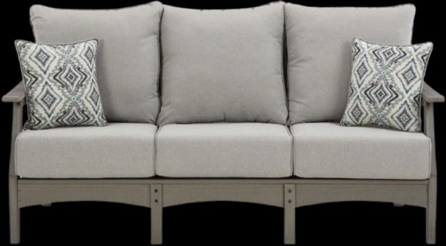 Signature Design by Ashley® Visola Gray Nuvella/Polyethylene Outdoor Sofa with Cushion-1