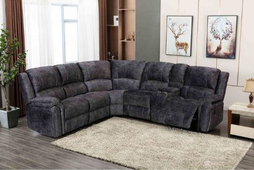 Milton Greens Stars 6-Piece Gray Manual Recliner Sectional Sofa-2