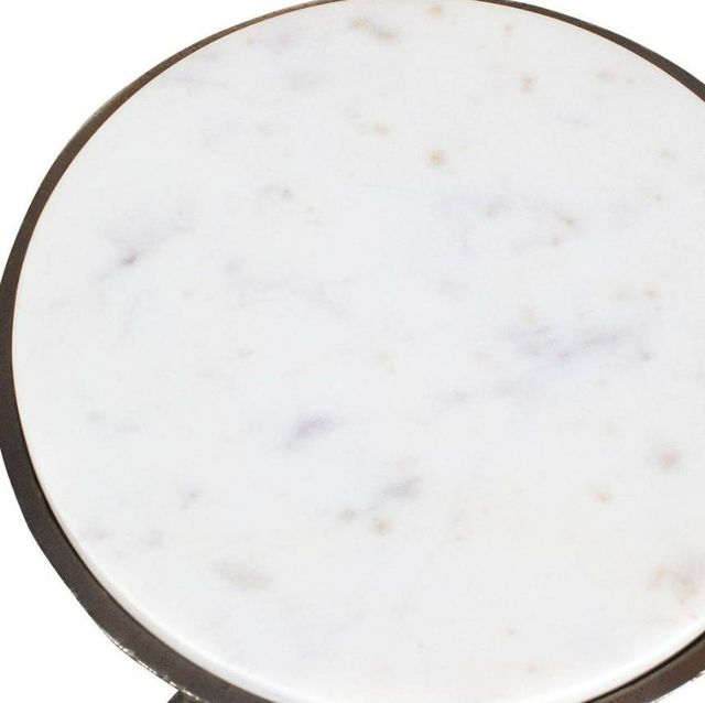 Uttermost® Tilton White Marble Top Accent Table with Dark Bronze Base-4
