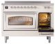 Ilve® Nostalgie II Noblesse 48'' Anique White Pro Style Induction Range with Chrome Trim-4