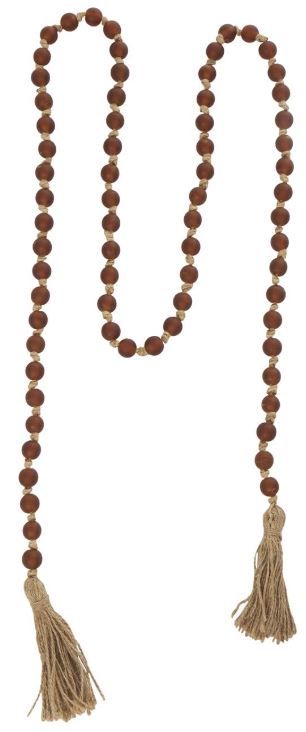 Deco Marche Orange Glass Round Long Frosted Beaded Garland-2