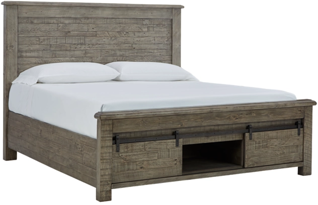 Signature Design by Ashley® Brennagan 3-Piece Gray Queen Storage Panel Bed Set-1