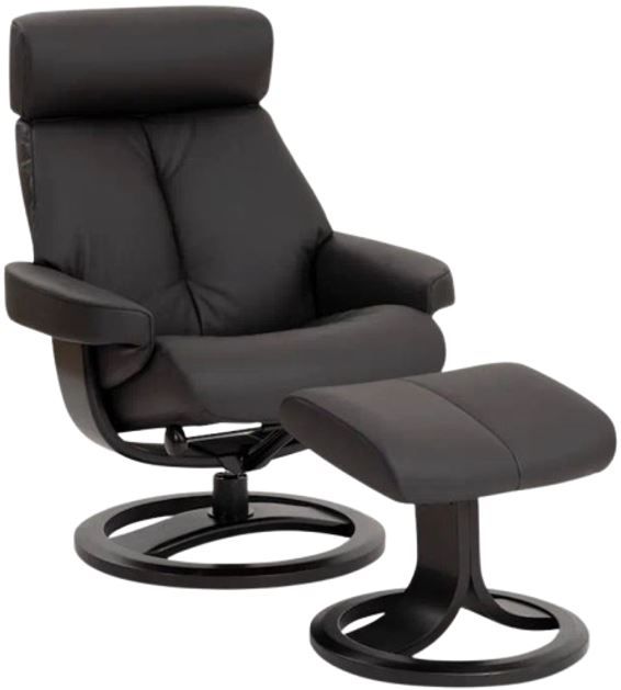 IMG® Comfort Customizable Nordic 85 Large Manual Recliner with Ottoman Ring Base-0