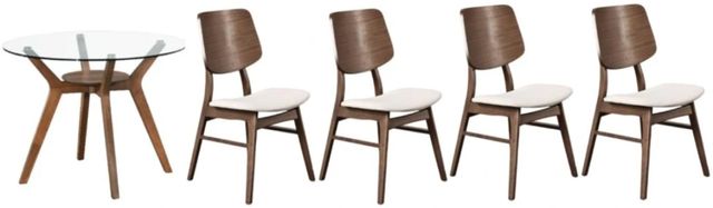 New Classic® Home Furnishings Oscar 5-Piece Clear/Natural/Walnut Dining Set-0