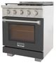 Kucht Professional KFX Series 30" Stainless Steel Pro Style Natural Gas Range with Cement Gray Door and True Simmer Burners-1