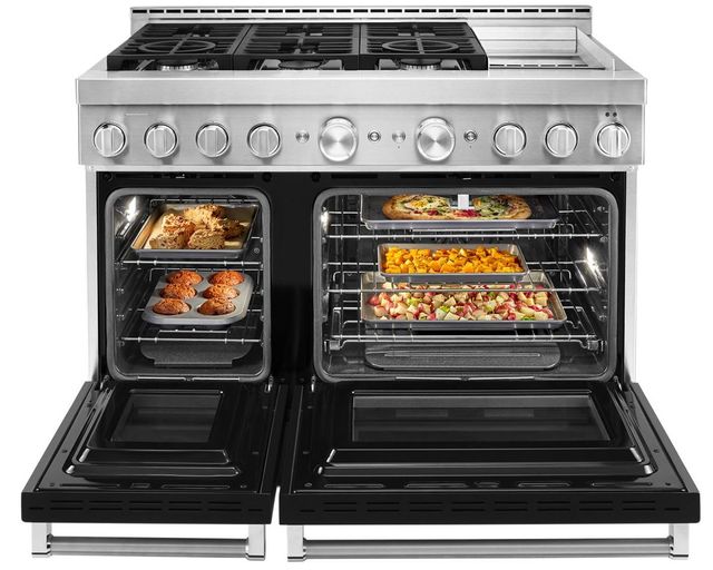 KitchenAid® 48" Imperial Black Smart Pro Style Gas Range with Griddle-4