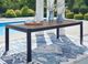 Signature Design by Ashley® East Beach Driftwood Metal Outdoor Dining Table with Navy Blue Base-1