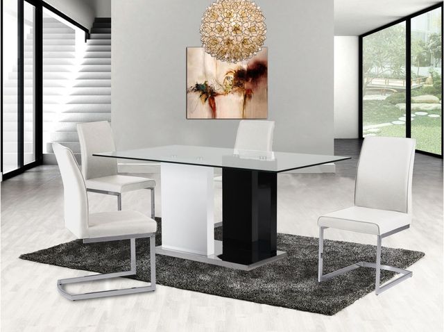 Mazin Furniture Libra 5-Piece Black/Gray/White Dining Set-3