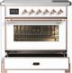 Ilve® Majestic III 36" White Pro Style Induction Range with Triple Glass Door and Copper Trim-3