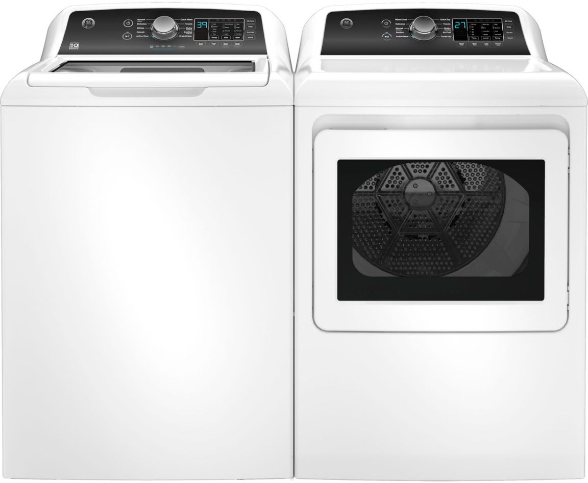 GE® 7.4 Cu. Ft. White Front Load Electric Dryer with Up To 120 ft