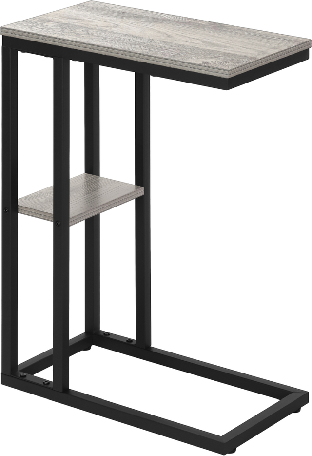 Monarch Specialties Inc. Grey 25"H Accent Table with Black Metal Base-0